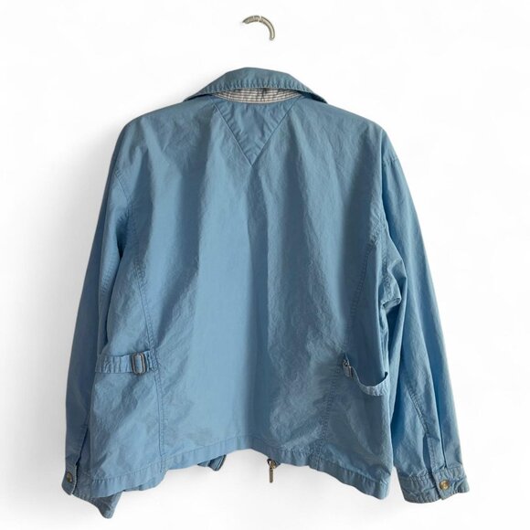 Vintage Tommy Hilfiger 100% Cotton Zip Blue Cotton Zip Up Jacket, Size Large - Picture 3 of 8